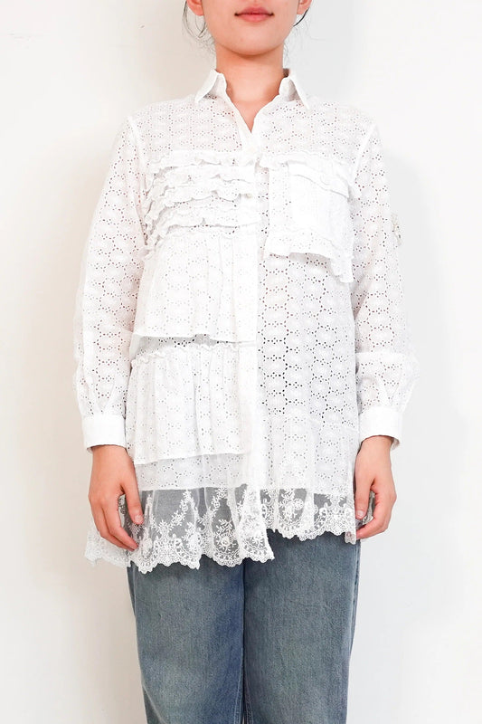 Broderie Anglaise blouse in white