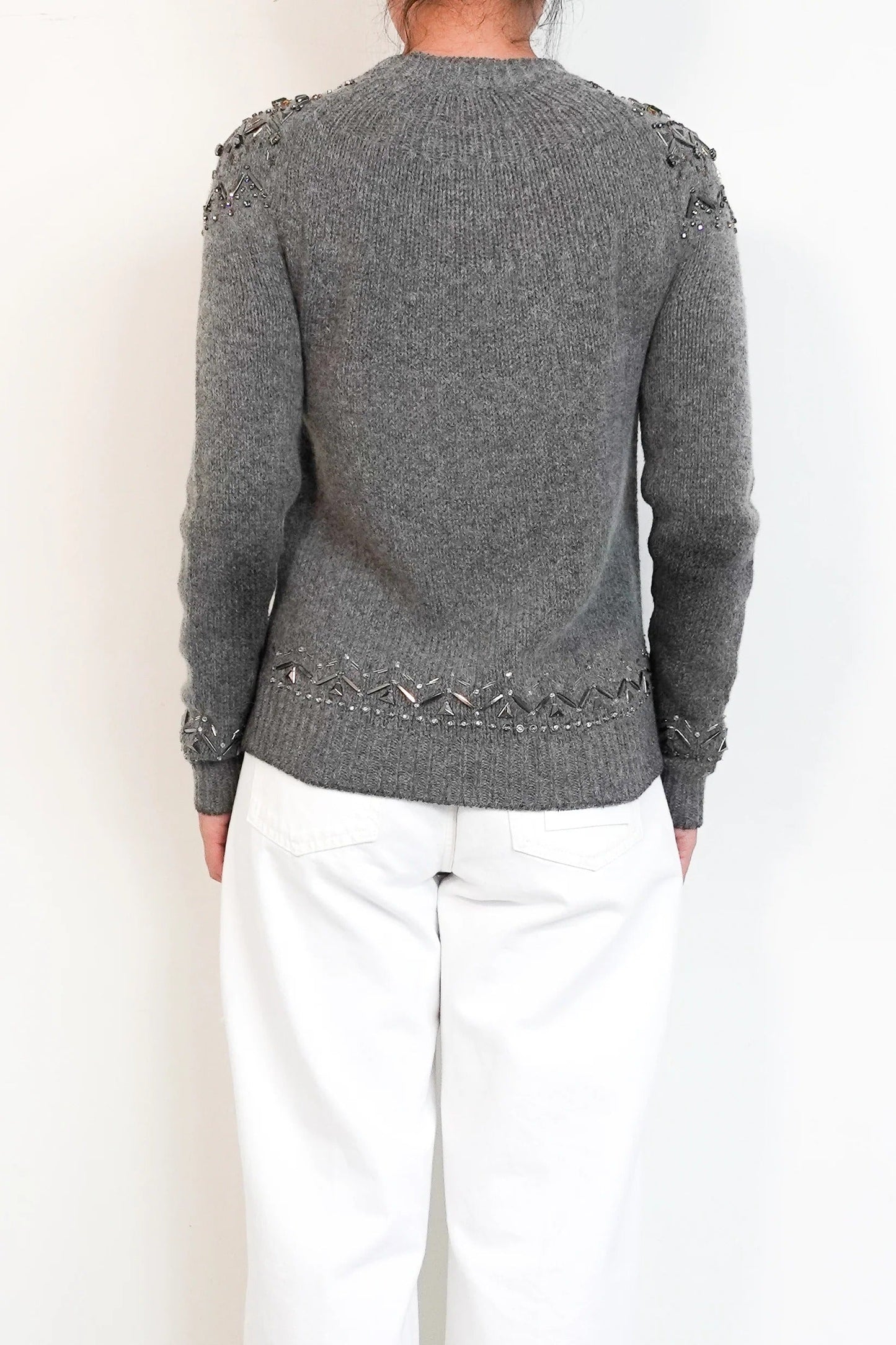 embellished aplaca knit jumper
